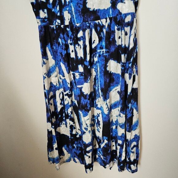 Willi Smith Dress Tank Mini Blue Pattern Business Casual Cocktail Neutral Trendy - Picture 3 of 9